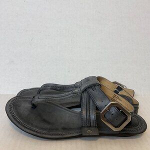 Frye Alessia Trapunto Sandals 8.5M Muted Black Leather